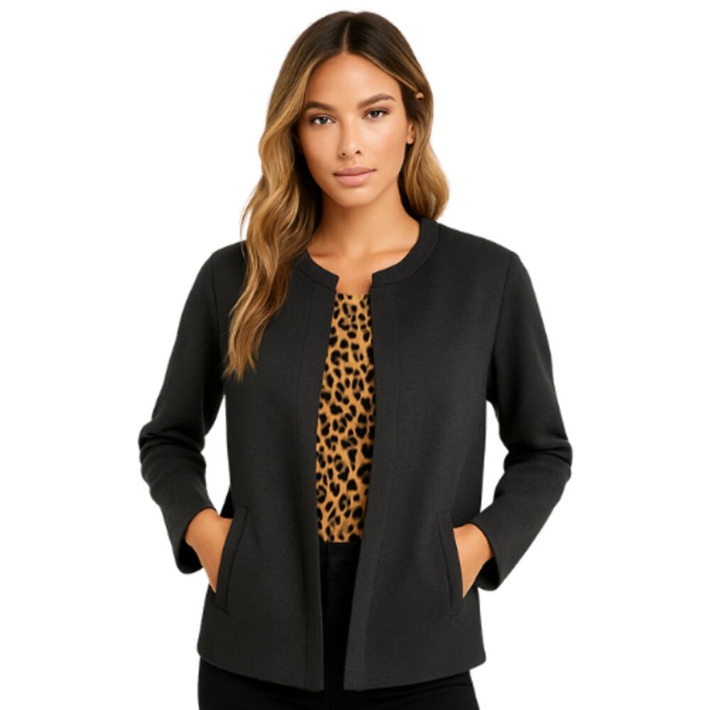 Anthropologie Luii Wool Zip Front Jacket in Dark Gray New Size Small